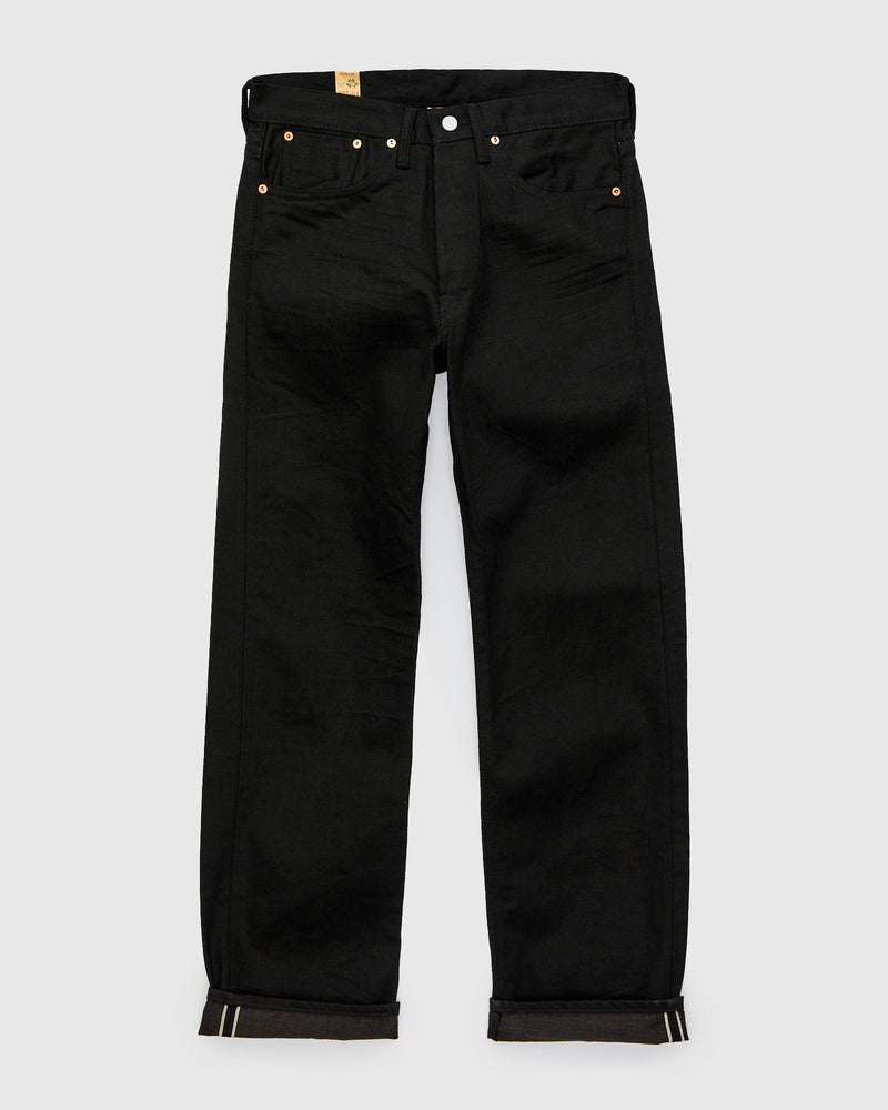 15oz Rinsed Black Selvedge Denim - Vintage 5-Pocket Full Straight Fit