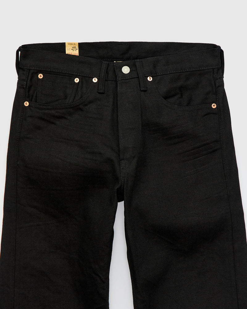 15oz Rinsed Black Selvedge Denim - Vintage 5-Pocket Full Straight Fit