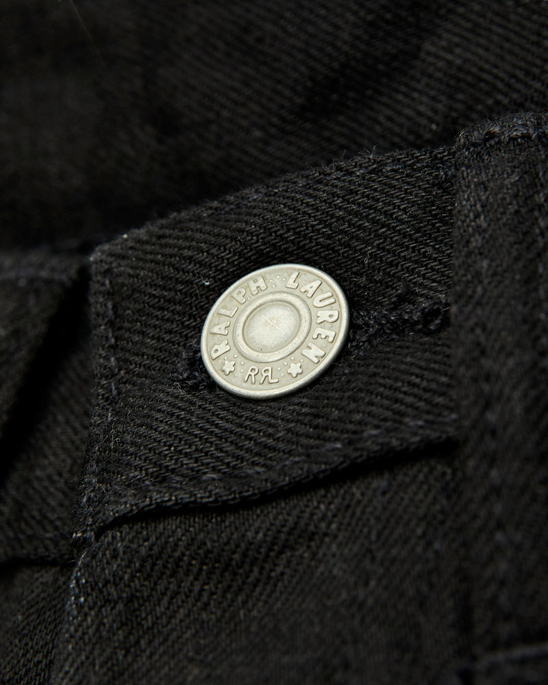15oz Rinsed Black Selvedge Denim - Vintage 5-Pocket Full Straight Fit