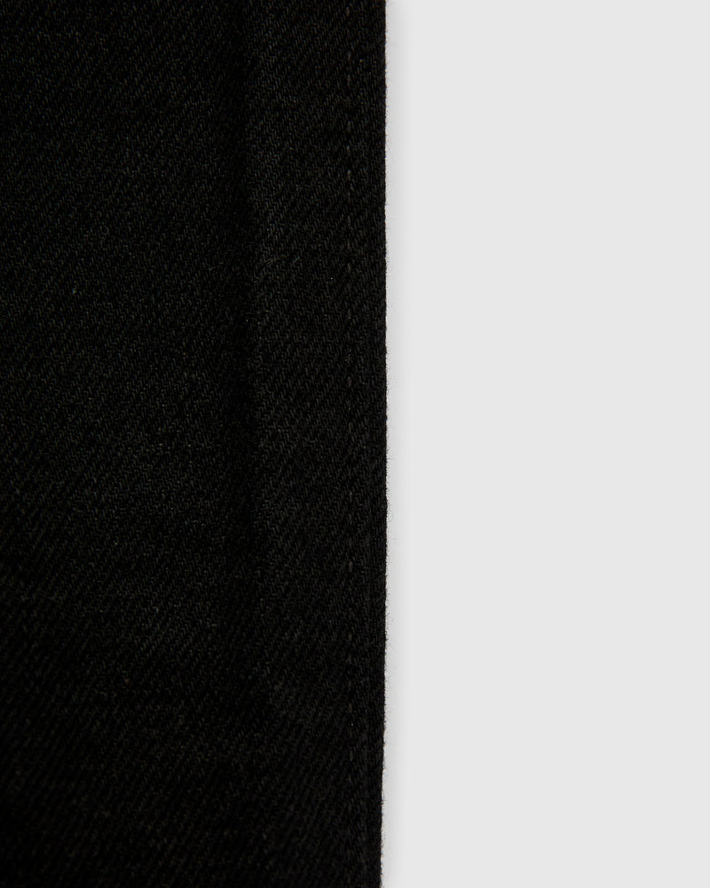 15oz Rinsed Black Selvedge Denim - Vintage 5-Pocket Full Straight Fit