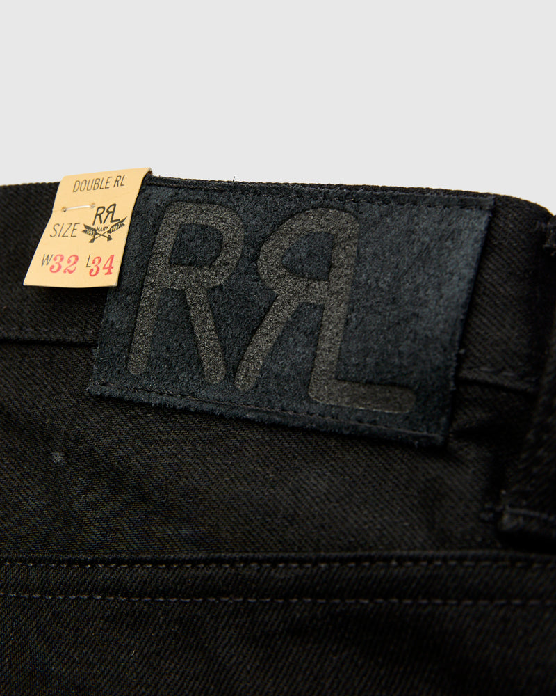 15oz Rinsed Black Selvedge Denim - Vintage 5-Pocket Full Straight Fit