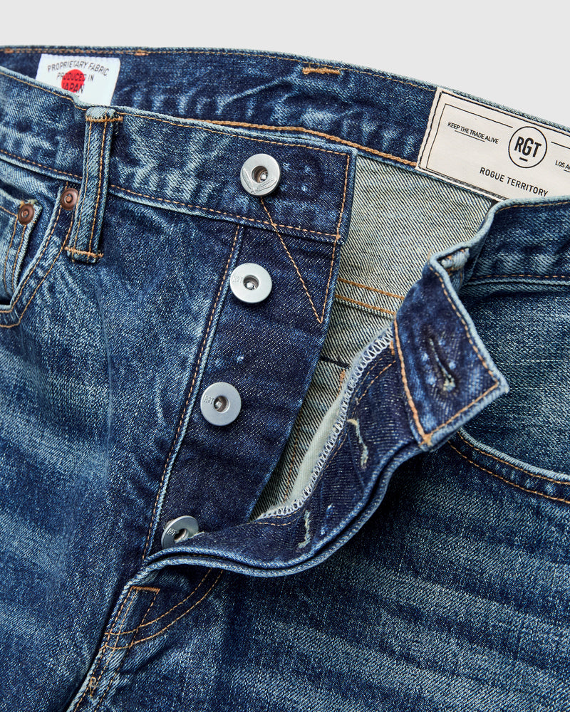 "Vintage Wash" 15oz Stonewash Selvedge Denim in Strider