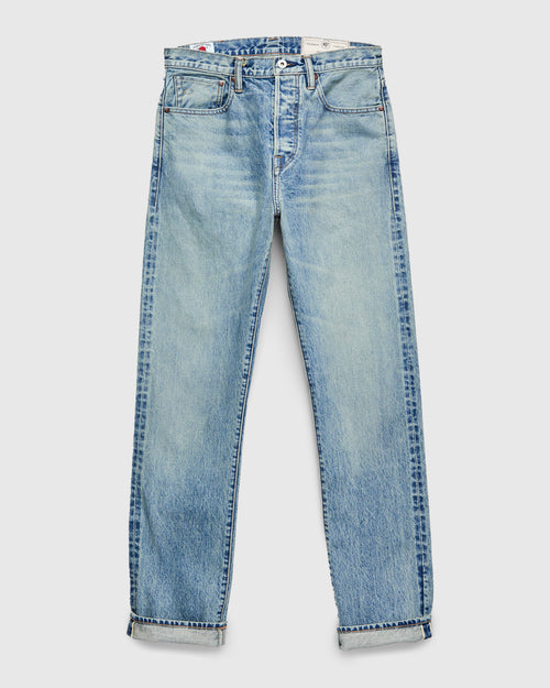 "River Wash" 15oz Stonewash Selvedge Denim in Strider