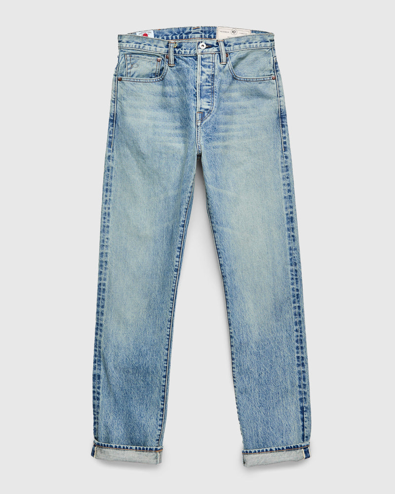 "River Wash" 15oz Stonewash Selvedge Denim in Strider