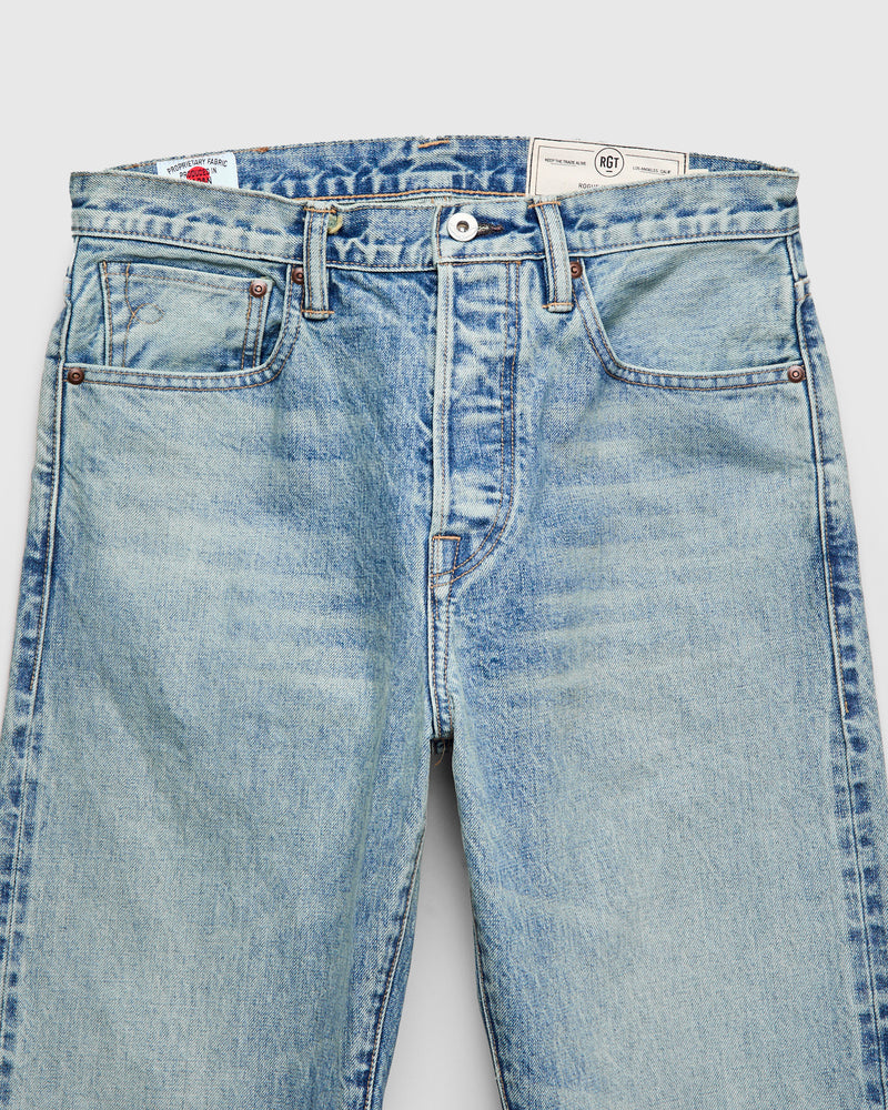 "River Wash" 15oz Stonewash Selvedge Denim in Strider