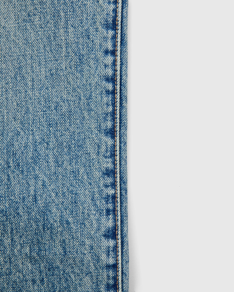 "River Wash" 15oz Stonewash Selvedge Denim in Strider