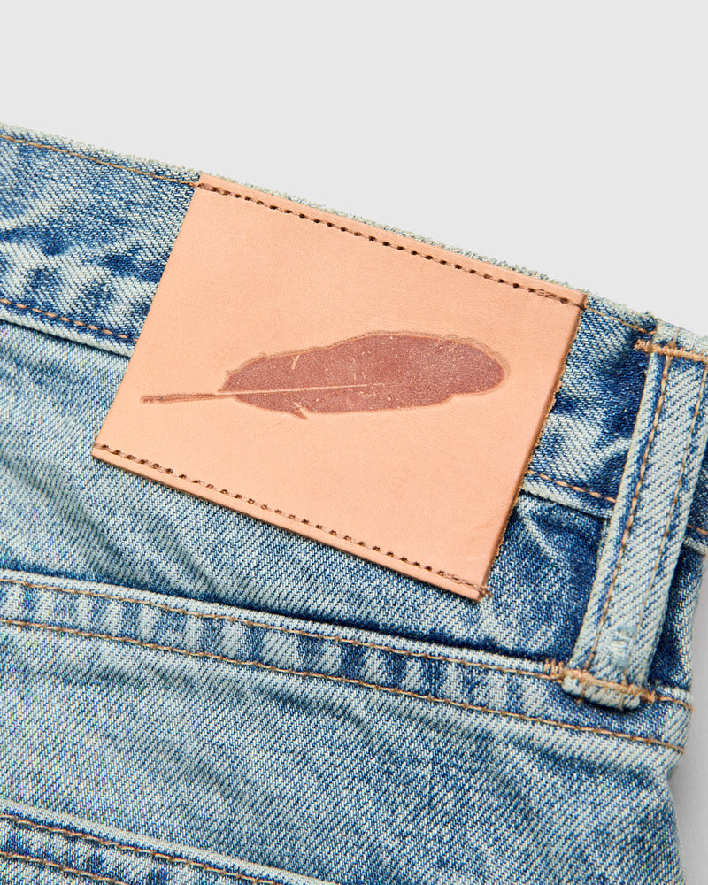 "River Wash" 15oz Stonewash Selvedge Denim in Strider