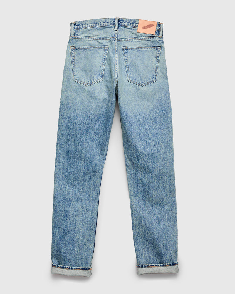 "River Wash" 15oz Stonewash Selvedge Denim in Strider