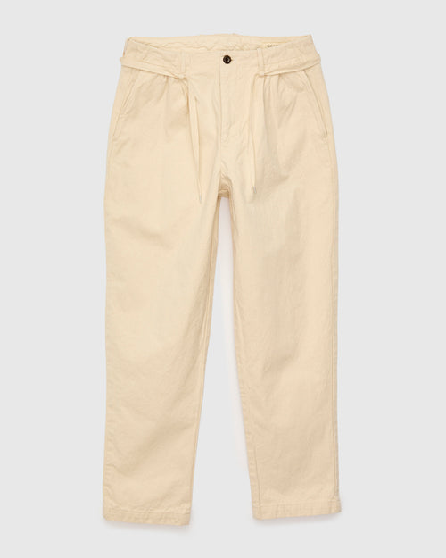10oz Canvas 2Tuck Tapered Pants in Natural