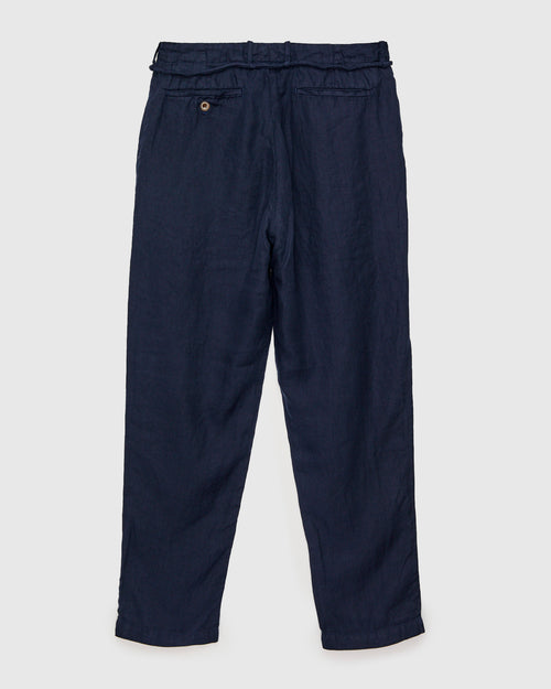 Linen 2Tuck Tapered Pants in Navy