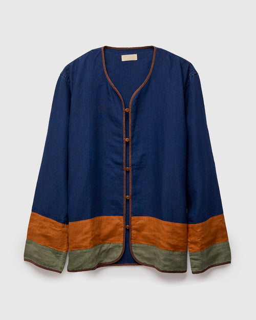 MSP-4041 Linen Haori Jacket in Indigo