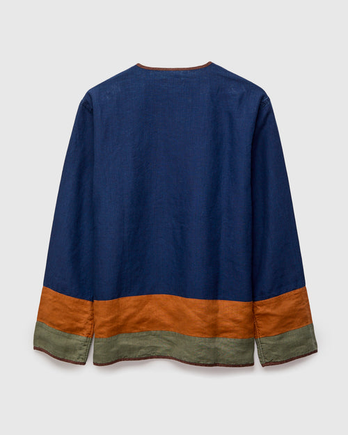 MSP-4041 Linen Haori Jacket in Indigo