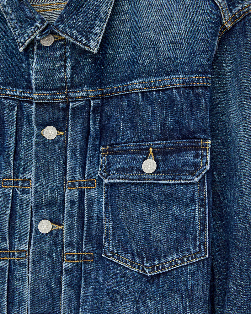 Social Sculpture 101X Damaged Denim JKT in 1010 Washed Indigo