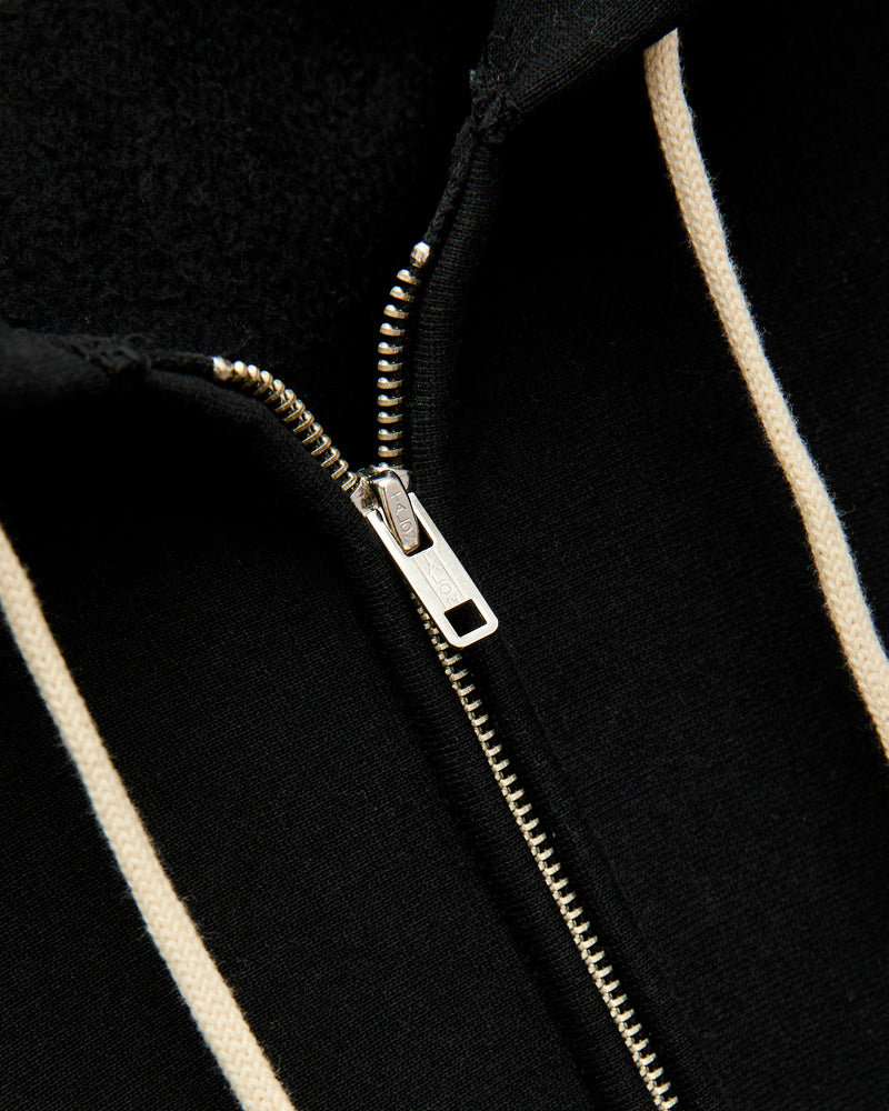 487 Reverse Weave Loopwheel Zip Hoodie in Black