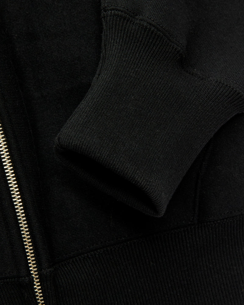 487 Reverse Weave Loopwheel Zip Hoodie in Black