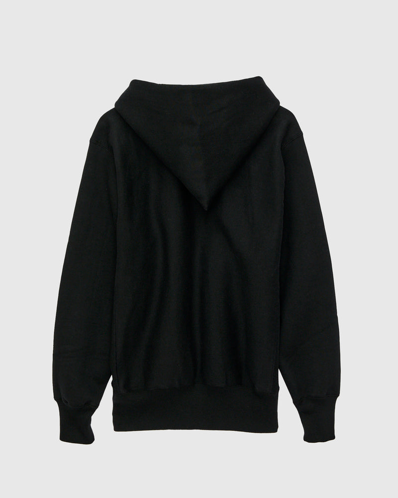 487 Reverse Weave Loopwheel Zip Hoodie in Black