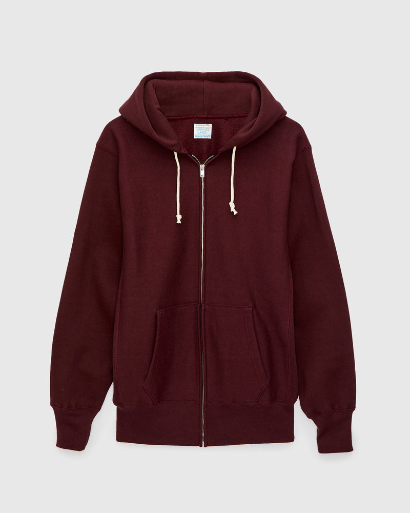487 Reverse Weave Loopwheel Zip Hoodie in Bordeaux
