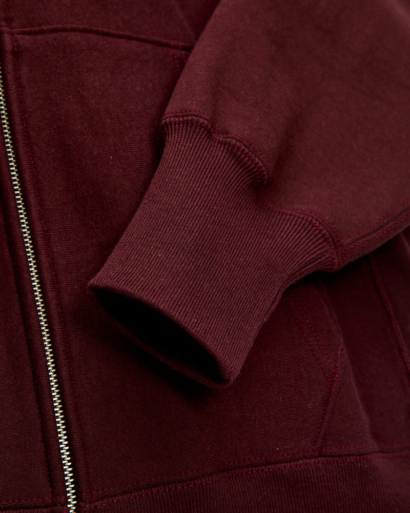 487 Reverse Weave Loopwheel Zip Hoodie in Bordeaux