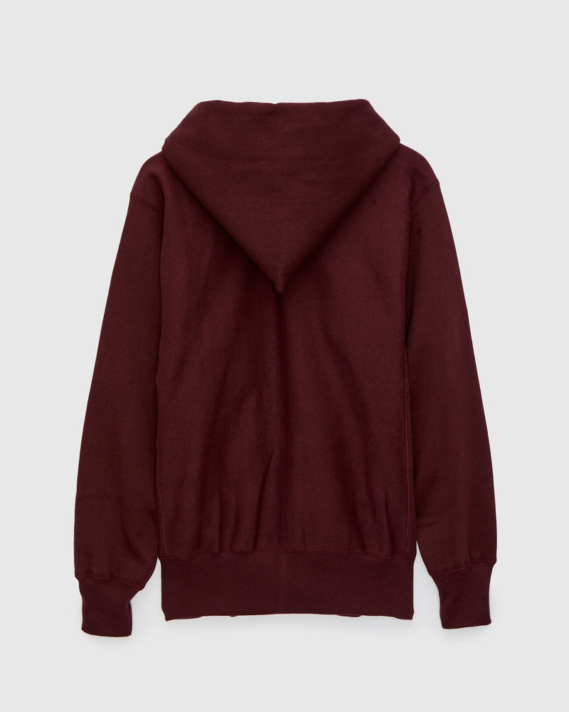 487 Reverse Weave Loopwheel Zip Hoodie in Bordeaux