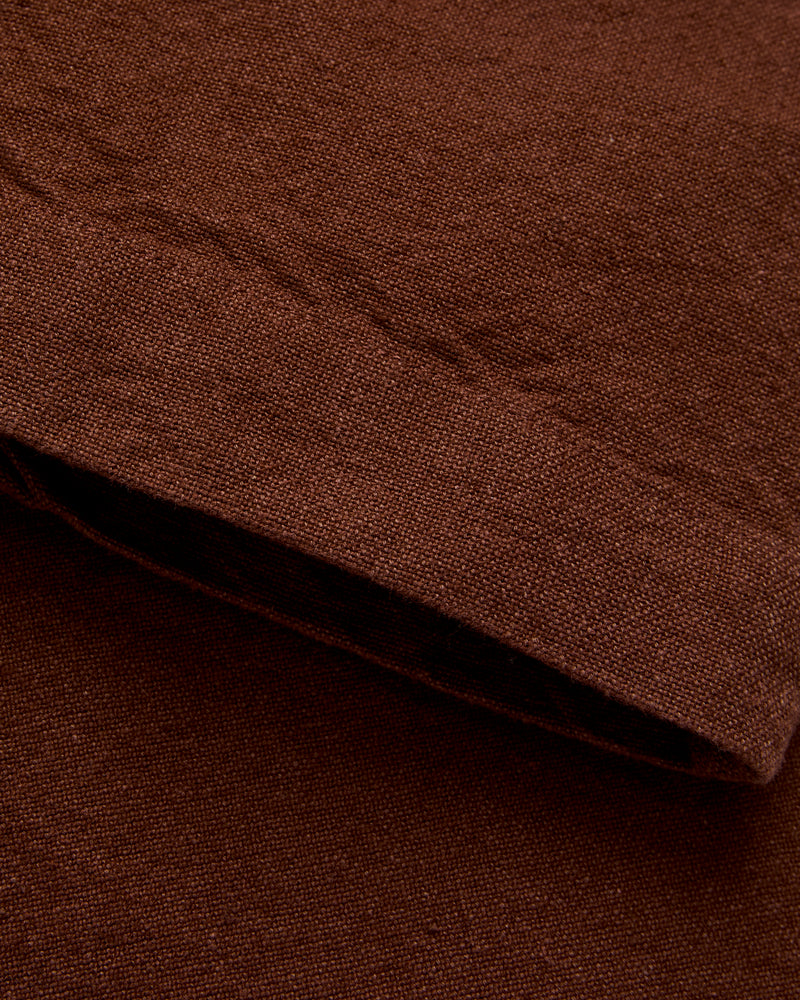 Rustic Plainweave Flat Front Chino in Chocolate Brown