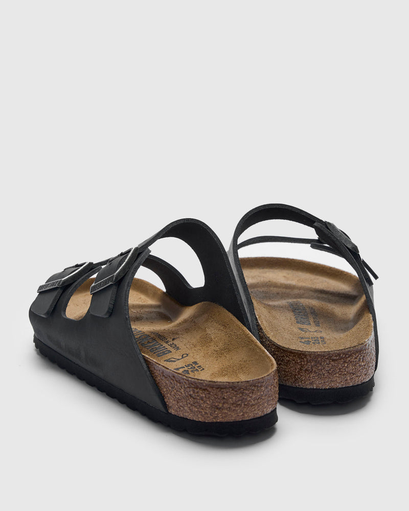 Arizona Sandal in Black Oiled Leather