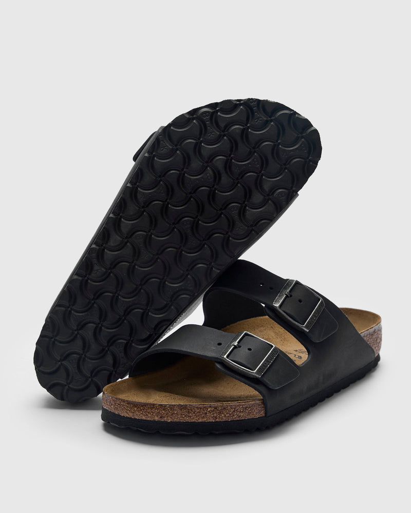 Arizona Sandal in Black Oiled Leather