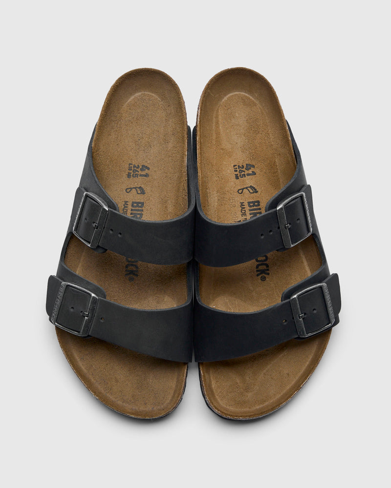 Arizona Sandal in Black Oiled Leather