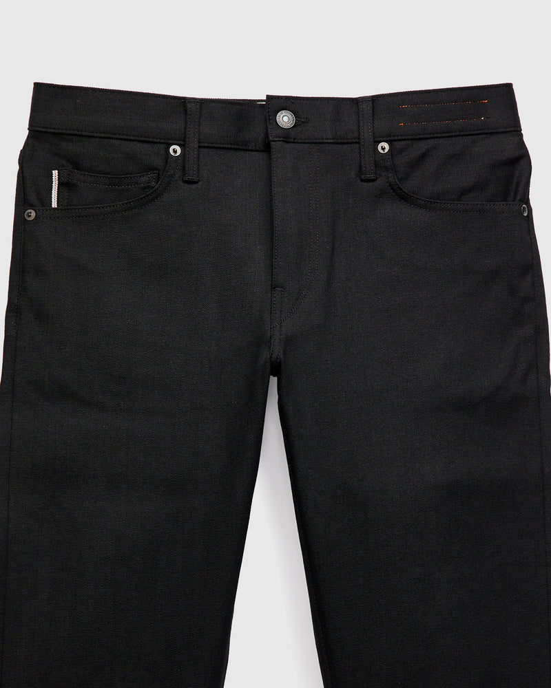 10.5oz Black Stretch Selvedge Denim - Pen Slim