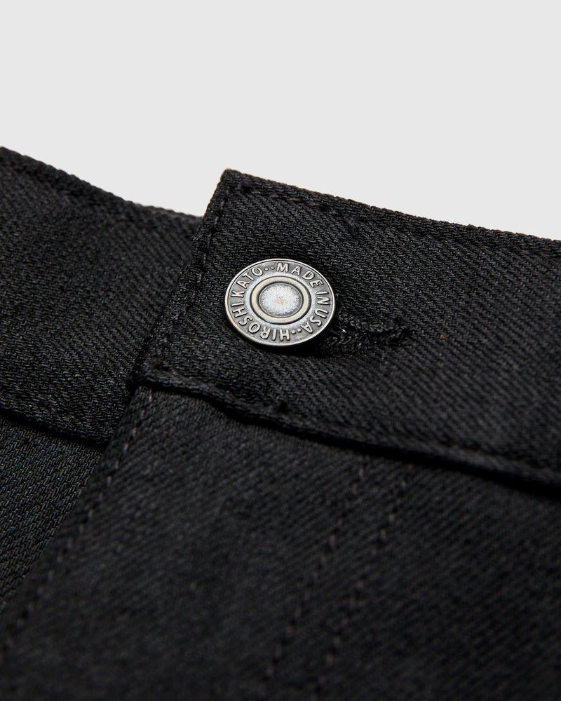 10.5oz Black Stretch Selvedge Denim - Pen Slim