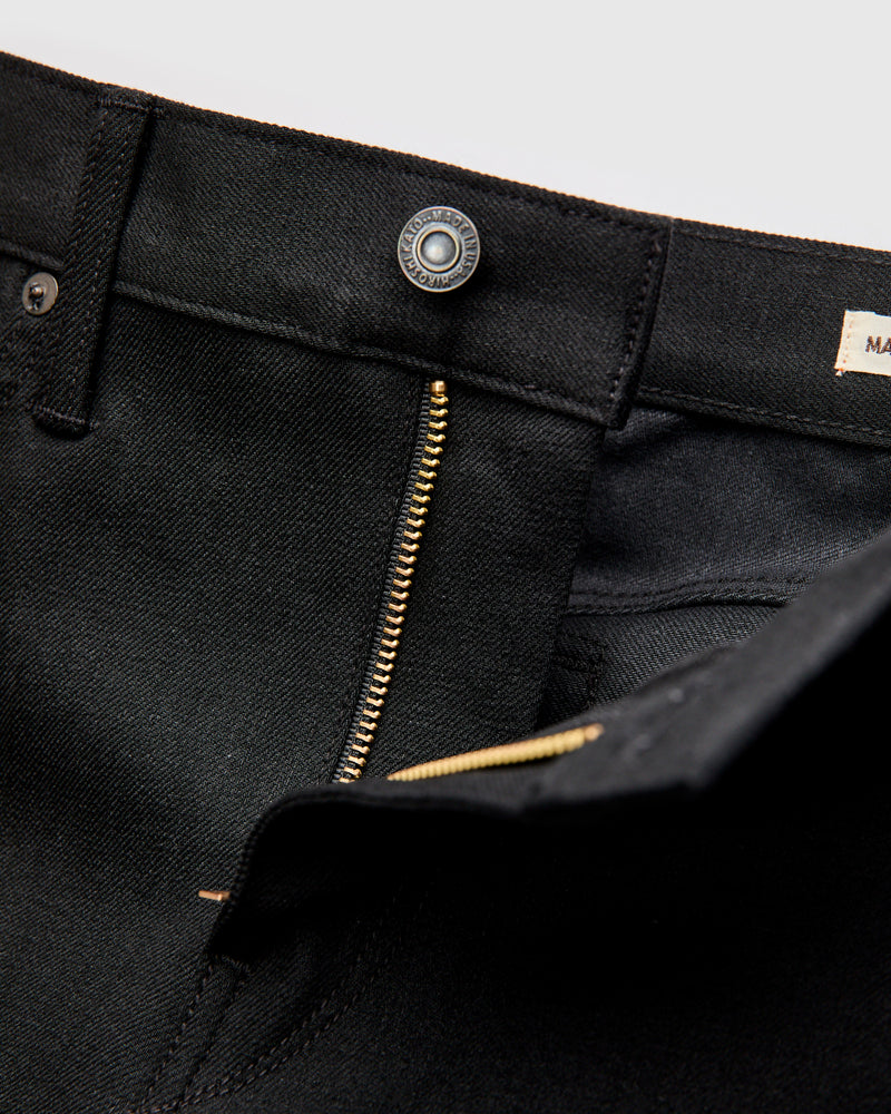 10.5oz Black Stretch Selvedge Denim - Pen Slim