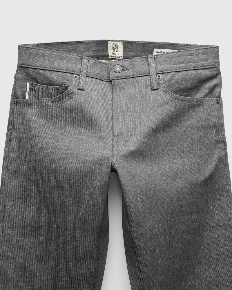 10.5oz Grey Stretch Selvedge Denim - Pen Slim