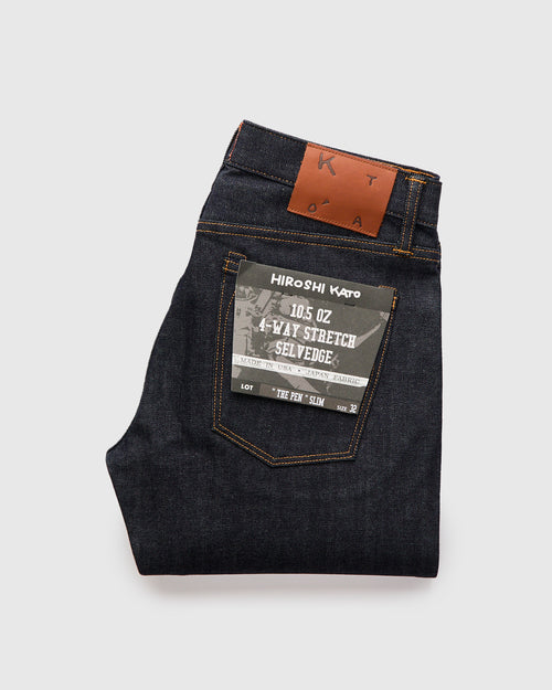 10.5oz Indigo Stretch Selvedge Denim - Pen Slim
