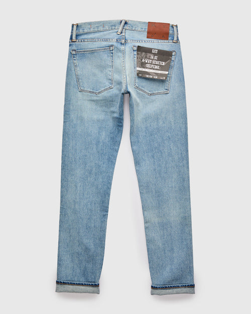 "Keith" 14oz Washed Indigo Stretch Selvedge Denim - Pen Slim