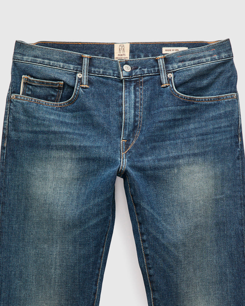 "Rain" 10.5oz Washed Indigo Stretch Selvedge Denim - Pen Slim