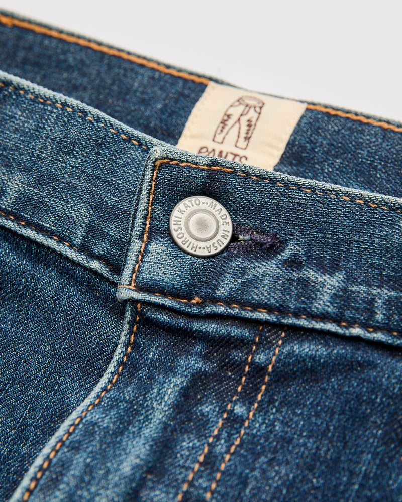 "Rain" 10.5oz Washed Indigo Stretch Selvedge Denim - Pen Slim