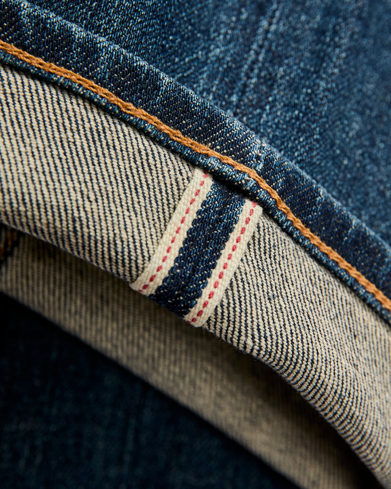 "Rain" 10.5oz Washed Indigo Stretch Selvedge Denim - Pen Slim