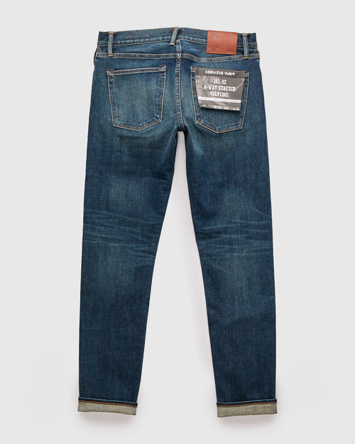 "Rain" 10.5oz Washed Indigo Stretch Selvedge Denim - Pen Slim
