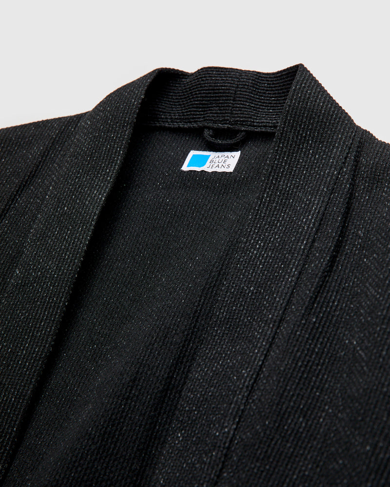 11oz Sashiko Haori Coat in Black