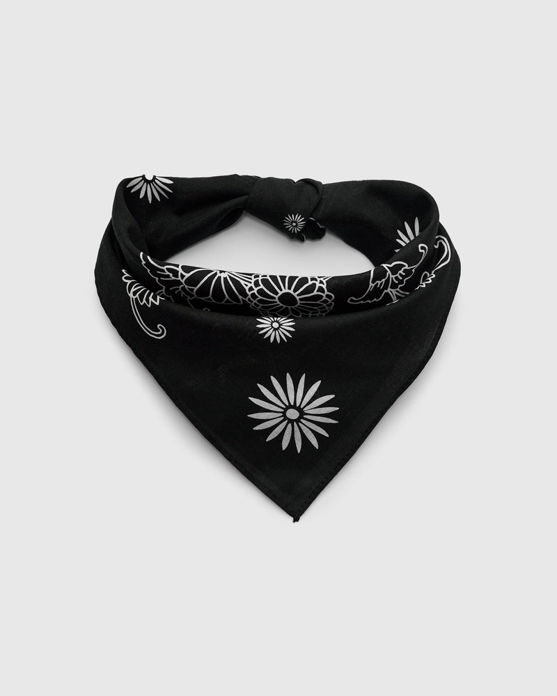 Chrysanthemum Bandana in Black