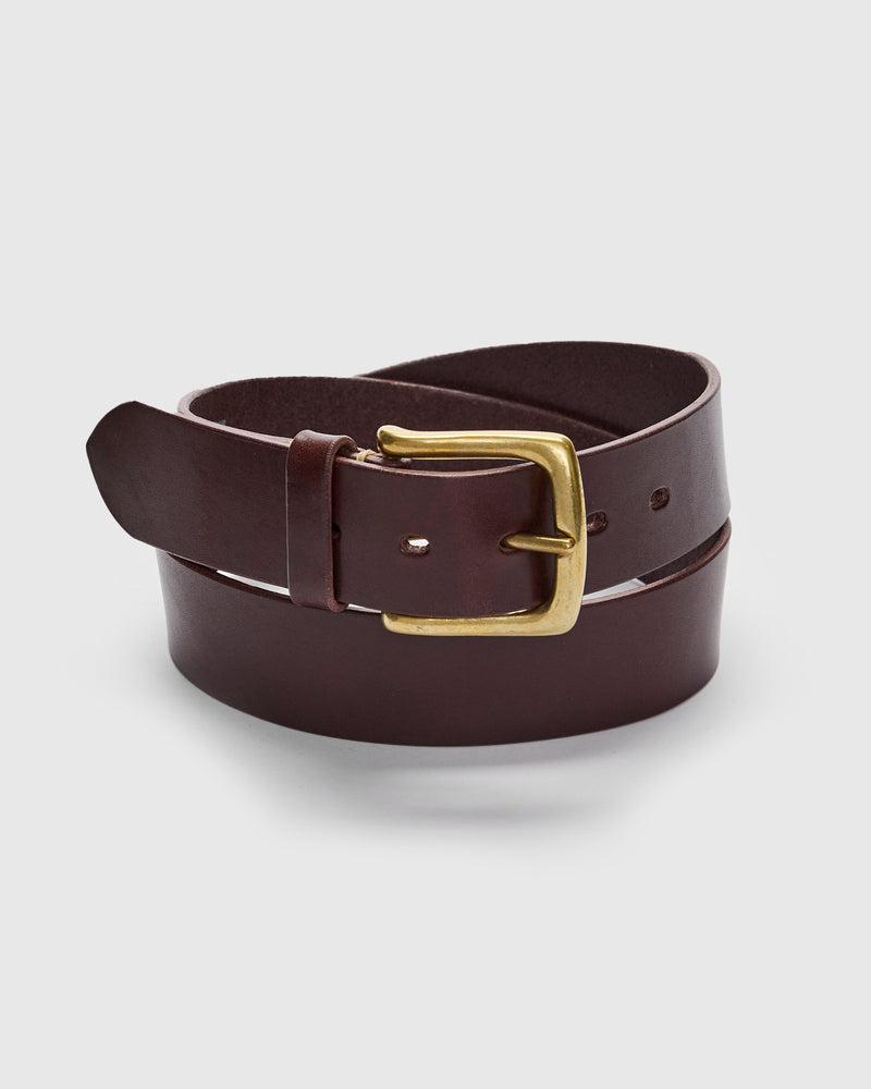 Saddle Leather Belt in Dark Brown Tochigi
