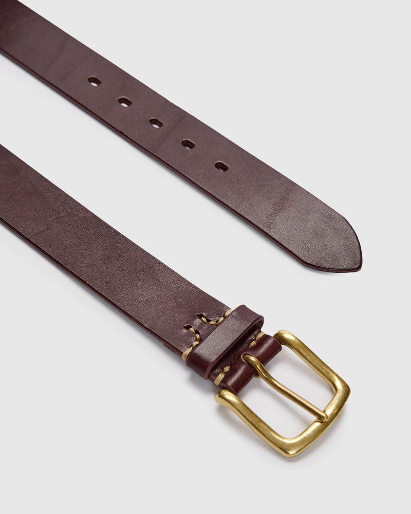 Saddle Leather Belt in Dark Brown Tochigi