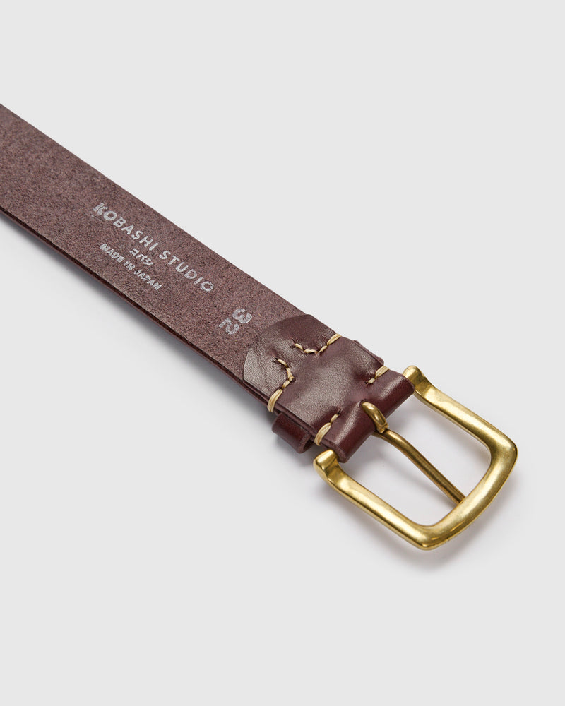 Saddle Leather Belt in Dark Brown Tochigi