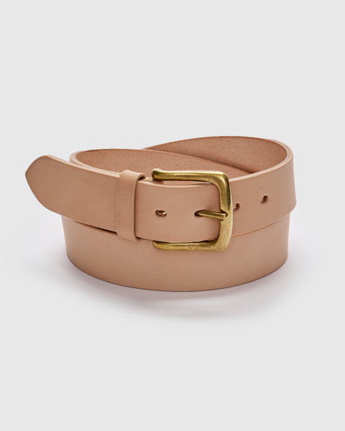 Saddle Leather Belt in Natural Tochigi