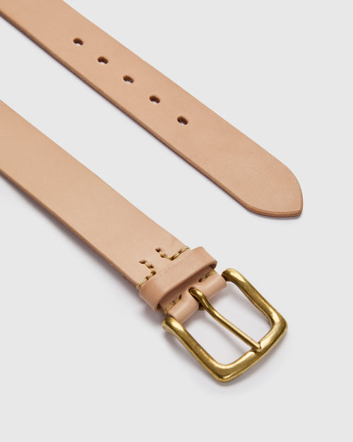 Saddle Leather Belt in Natural Tochigi
