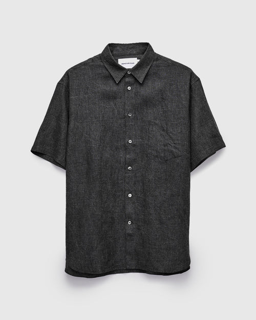 Linen SS Shirt in Black