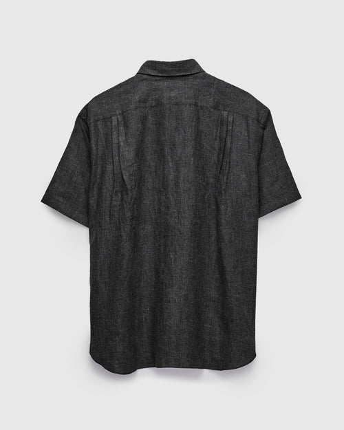 Linen SS Shirt in Black