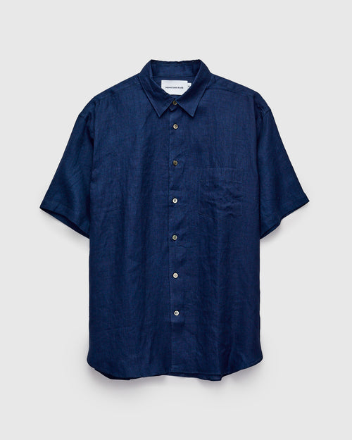 Linen SS Shirt in Indigo