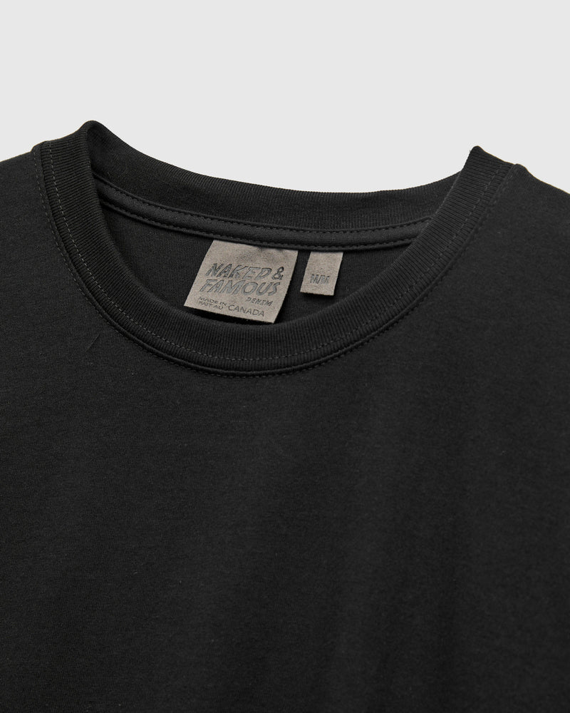 Circular-Knit T-Shirt in Black
