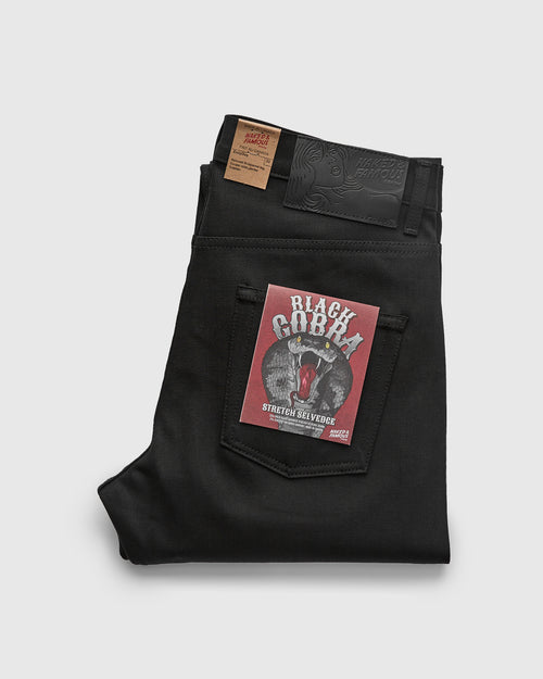 "Black Cobra Stretch" 12oz Selvedge Denim - Easy Guy Fit