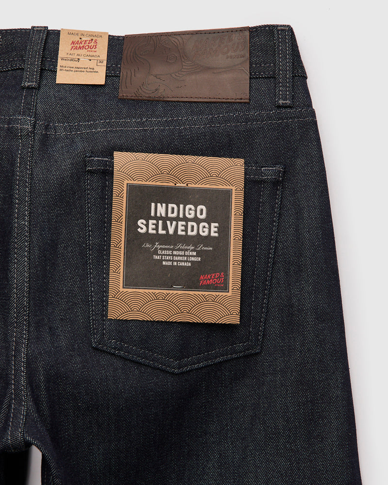"Indigo Selvedge" 13oz Selvedge Denim - Weird Guy Fit